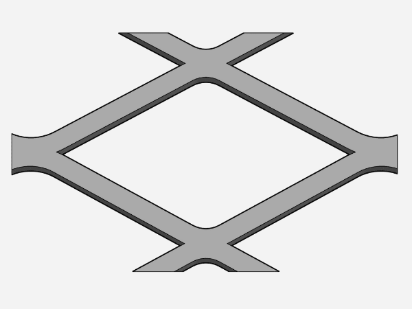 A drawing shows flattened/2D structure of micro expanded metal.