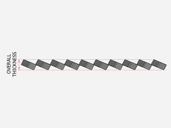 A drawing shows overall thickness of micro expanded metal.